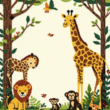 Ultra Soft Area Rug, Non Slip, Stain Resistant, Washable Area Rugs for Living Room, Bedroom, Enchanting Woodland Beige with Lively Animal(Beige)