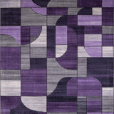 Ultra Soft Area Rug, Non Slip, Stain Resistant, Washable Area Rugs for Living Room, Bedroom, Chic Symmetrical Pattern Fusion(Purple)