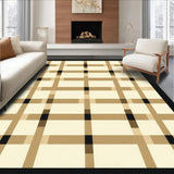Ultra Soft Area Rug, Non Slip, Stain Resistant, Washable Area Rugs for Living Room, Bedroom, Elegant Neutral Toned Checkerboard(Beige)