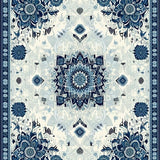 Ultra Soft Area Rug, Non Slip, Stain Resistant, Washable Area Rugs for Living Room, Bedroom, Bold Geometric Mandala Aesthetic(White)