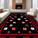 Ultra Soft Area Rug, Non Slip, Stain Resistant, Washable Area Rugs for Living Room, Bedroom, Bold Contemporary Dice Composition(Red)