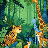 Ultra Soft Area Rug, Non Slip, Stain Resistant, Washable Area Rugs for Living Room, Bedroom, Jungle Animals Runner(Green)