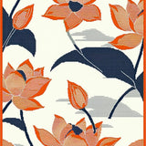 Ultra Soft Area Rug, Non Slip, Stain Resistant, Washable Area Rugs for Living Room, Bedroom, Vibrant Botanical Leaf Arrangement(Orange)