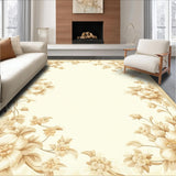 Ultra Soft Area Rug, Non Slip, Stain Resistant, Washable Area Rugs for Living Room, Bedroom, Beige Area Floral Design Throw(Beige)
