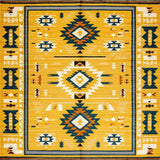 Ultra Soft Area Rug, Non Slip, Stain Resistant, Washable Area Rugs for Living Room, Bedroom, Rustic Earthy Aztec Motif(Yellow)