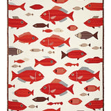Ultra Soft Area Rug, Non Slip, Stain Resistant, Washable Area Rugs for Living Room, Bedroom, Elegant Outdoor Marine Motif(Red)