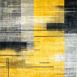 Ultra Soft Area Rug, Non Slip, Stain Resistant, Washable Area Rugs for Living Room, Bedroom, Vibrant Abstract Splash Aesthetic(Yellow)