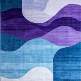 Ultra Soft Area Rug, Non Slip, Stain Resistant, Washable Area Rugs for Living Room, Bedroom, Contemporary Color Fusion Design(Purple)