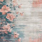 Ultra Soft Area Rug, Non Slip, Stain Resistant, Washable Area Rugs for Living Room, Bedroom, Boho Chic Area Rug: Abstract Floral Design(Gray)