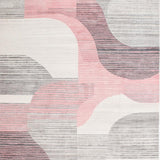 Ultra Soft Area Rug, Non Slip, Stain Resistant, Washable Area Rugs for Living Room, Bedroom, Elegant Muted Pink Geometric Motif(Pink)