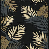 Ultra Soft Area Rug, Non Slip, Stain Resistant, Washable Area Rugs for Living Room, Bedroom, Contemporary Botanical Patterned Contrast(Black)