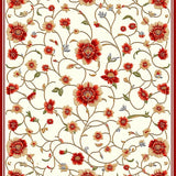 Artistic Floral Area Vintage Non Slip Style(White)