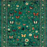 Ultra Soft Area Rug, Non Slip, Stain Resistant, Washable Area Rugs for Living Room, Bedroom, Elegant Distinctive Insect Pattern(Green)