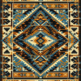 Rustic Earth Tones Tribal Motif(Blue)