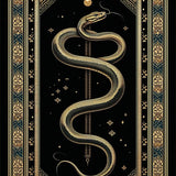 Ultra Soft Area Rug, Non Slip, Stain Resistant, Washable Area Rugs for Living Room, Bedroom, Gothic Celestial Snake Motif(Black)