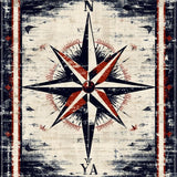 Ultra Soft Area Rug, Non Slip, Stain Resistant, Washable Area Rugs for Living Room, Bedroom, Harbor Master Nautical Star Indoor Transitional Area Rug for Deck(Brown)