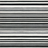Ultra Soft Area Rug, Non Slip, Stain Resistant, Washable Area Rugs for Living Room, Bedroom, Washable Braided Area Rug Black White Striped Design Patio Mat(Black)