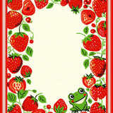 Ultra Soft Area Rug, Non Slip, Stain Resistant, Washable Area Rugs for Living Room, Bedroom, Rustic Strawberry Patch Illustration(Red)