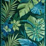 Ultra Soft Area Rug, Non Slip, Stain Resistant, Washable Area Rugs for Living Room, Bedroom, Eclectic Tropical Floral Motif(Blue)