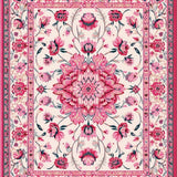 Ultra Soft Area Rug, Non Slip, Stain Resistant, Washable Area Rugs for Living Room, Bedroom, Modern Pastel Floral Fusion(White)