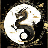 Ultra Soft Area Rug, Non Slip, Stain Resistant, Washable Area Rugs for Living Room, Bedroom, Stylish Monochrome Dragon Symbolism(Black)