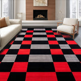 Ultra Soft Area Rug, Non Slip, Stain Resistant, Washable Area Rugs for Living Room, Bedroom, Rustic Gray Tiled Aesthetic(Black)