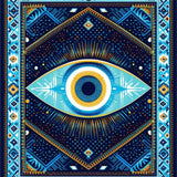 Ethnic Blue Toned Medallion Design(Blue)