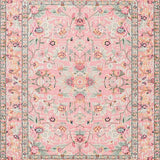 Ultra Soft Area Rug, Non Slip, Stain Resistant, Washable Area Rugs for Living Room, Bedroom, Whimsical Nature-Inspired Floral Design(Pink)