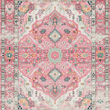 Ultra Soft Area Rug, Non Slip, Stain Resistant, Washable Area Rugs for Living Room, Bedroom, Dreamy Soft Pink Vintage Design(Pink)