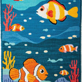 Ultra Soft Area Rug, Non Slip, Stain Resistant, Washable Area Rugs for Living Room, Bedroom, Colorful Sea Animals Kids Playroom Washable Rug(Blue)