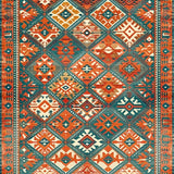 Ultra Soft Area Rug, Non Slip, Stain Resistant, Washable Area Rugs for Living Room, Bedroom, Sophisticated Ethnic Patterned Charm(Orange)