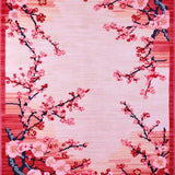 Ultra Soft Area Rug, Non Slip, Stain Resistant, Washable Area Rugs for Living Room, Bedroom, Rustic Nature-Inspired Floral Touch(Red)