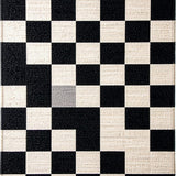 Ultra Soft Area Rug, Non Slip, Stain Resistant, Washable Area Rugs for Living Room, Bedroom, Distressed Checkerboard Black Farmhouse Dining Room Rug(Black)
