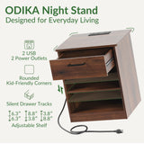 ODIKA Everyday Side Table with Charging Station