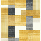 Ultra Soft Area Rug, Non Slip, Stain Resistant, Washable Area Rugs for Living Room, Bedroom, Stylish Contemporary Ogee Patterns(Gold)