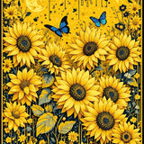 Artistic Sunflower and Butterfly Blend(Yellow)