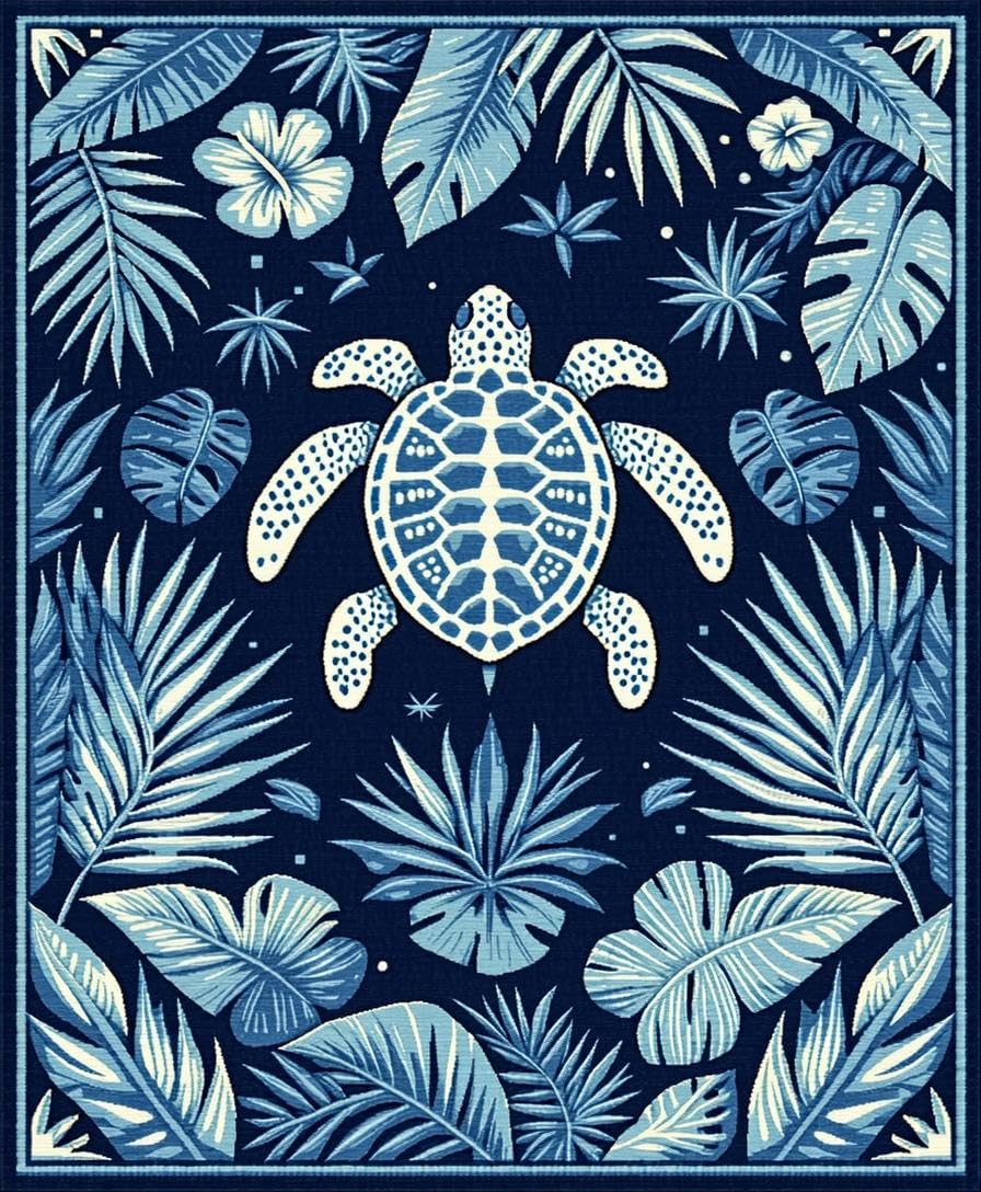 Tropical Navy Geometric Elegance Rug – ODIKA
