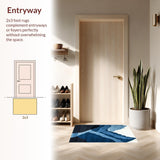 Charming Rustic Indigo Landscape Motif(Blue)