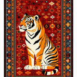 Ultra Soft Area Rug, Non Slip, Stain Resistant, Washable Area Rugs for Living Room, Bedroom, Funky Ethnic Animal Print(Red)