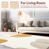 Ultra Soft Area Rug, Non Slip, Stain Resistant, Washable Area Rugs for Living Room, Bedroom, Abstract Beige Harmony Non Slip Artistic Versatile(Beige)