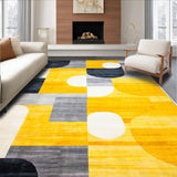 Ultra Soft Area Rug, Non Slip, Stain Resistant, Washable Area Rugs for Living Room, Bedroom, Vibrant Abstract Geometric Artwork(Yellow)