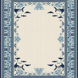 Artistic Nautical Whale Motif(Beige)