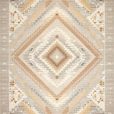 Ultra Soft Area Rug, Non Slip, Stain Resistant, Washable Area Rugs for Living Room, Bedroom, Natural Beige Geometric(Gray)
