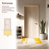 Ultra Soft Area Rug, Non Slip, Stain Resistant, Washable Area Rugs for Living Room, Bedroom, Chic Half Moon Bright Design(Yellow)