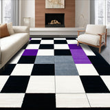 Ultra Soft Area Rug, Non Slip, Stain Resistant, Washable Area Rugs for Living Room, Bedroom, Sophisticated Monochrome Shapes(Black)