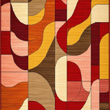 Ultra Soft Area Rug, Non Slip, Stain Resistant, Washable Area Rugs for Living Room, Bedroom, Eye-Catching Groovy Linear Elements(Brown)