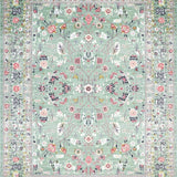 Ultra Soft Area Rug, Non Slip, Stain Resistant, Washable Area Rugs for Living Room, Bedroom, Soft Green Abstract Leaf Pattern(Green)