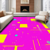 Ultra Soft Area Rug, Non Slip, Stain Resistant, Washable Area Rugs for Living Room, Bedroom, Whimsical Geometric Accent Style(Pink)