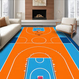 Ultra Soft Area Rug, Non Slip, Stain Resistant, Washable Area Rugs for Living Room, Bedroom, Striking Abstract Court Graphics(Orange)