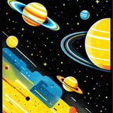 Ultra Soft Area Rug, Non Slip, Stain Resistant, Washable Area Rugs for Living Room, Bedroom, Galactic Cartoon Planet Motif(Yellow)